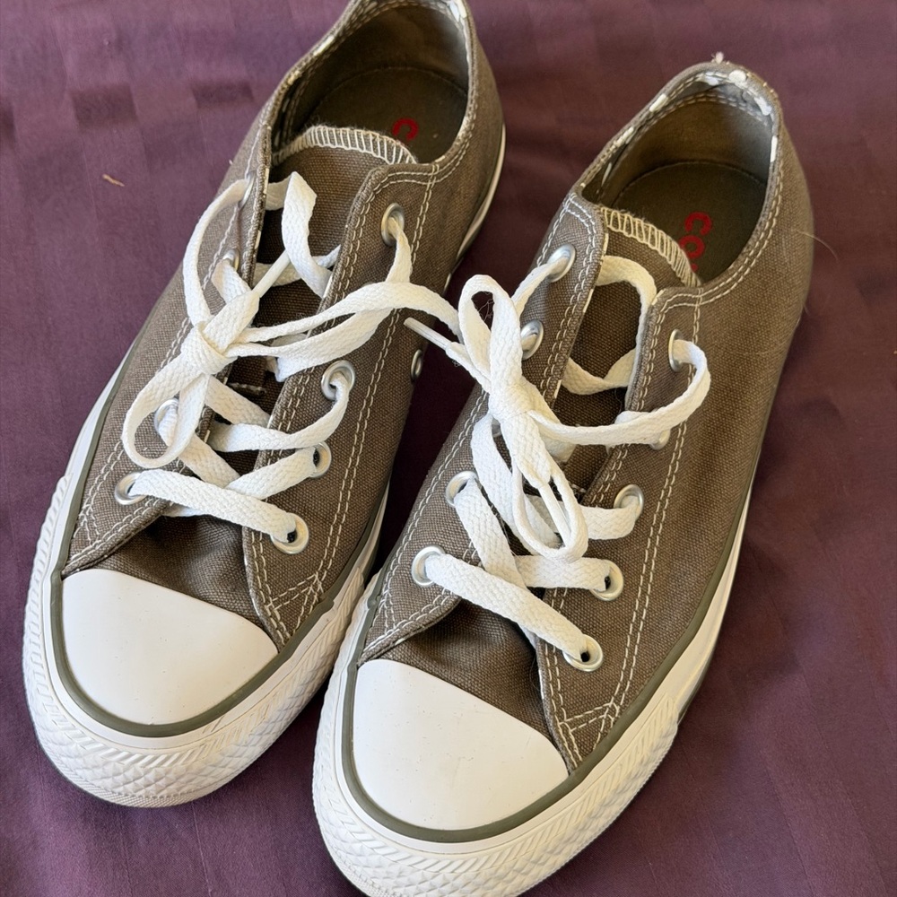 Dark Grey Classic Canvas Lace-Up Sneakers